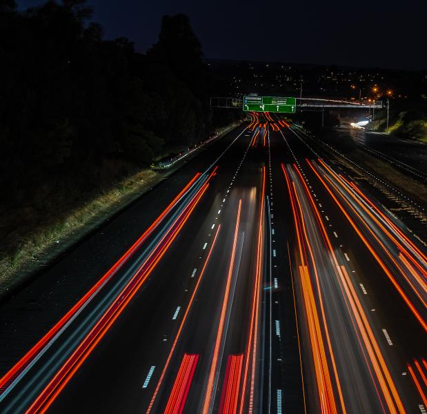 Freeway light trails